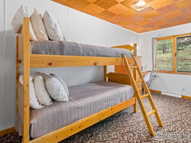 1650 Powelly Ln, Estes Park, CO 80517 - bedroom featuring wood ceiling and carpet flooring