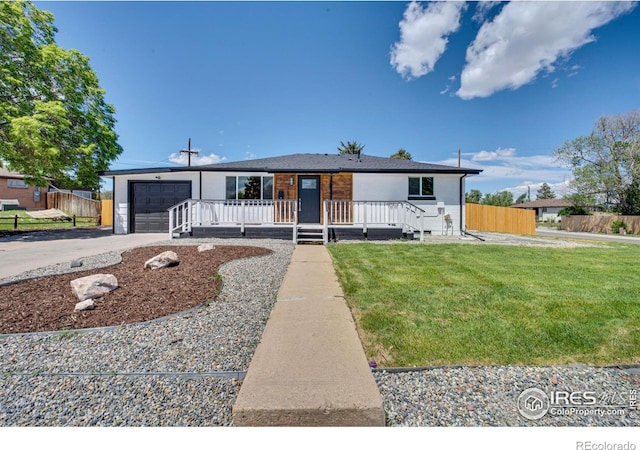 7826 Joan Dr, Denver, CO 80221 - ranch-style home with an attached garage, covered porch, and concrete driveway