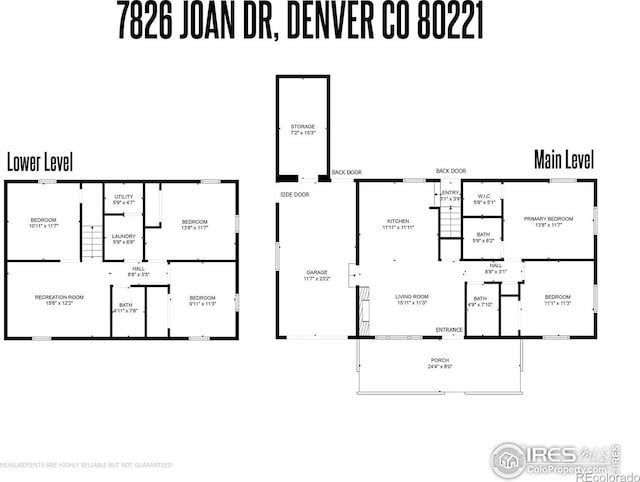 7826 Joan Dr, Denver, CO 80221 - view of floor plan / room layout