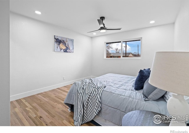 9230 Aspen Dr, Thornton, CO 80229 - bedroom with recessed lighting, wood finished floors, and ceiling fan