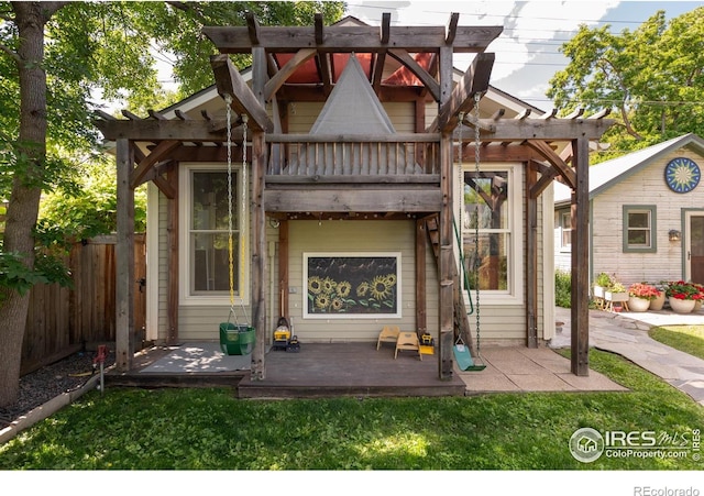 512 Marine St, Boulder, CO 80302 - rear view of property with a pergola and a deck