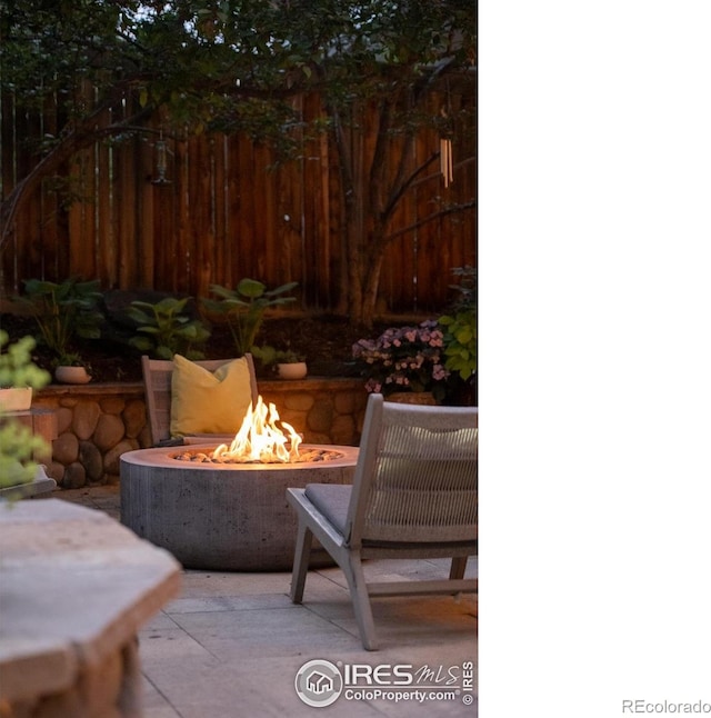 512 Marine St, Boulder, CO 80302 - view of patio with a fire pit