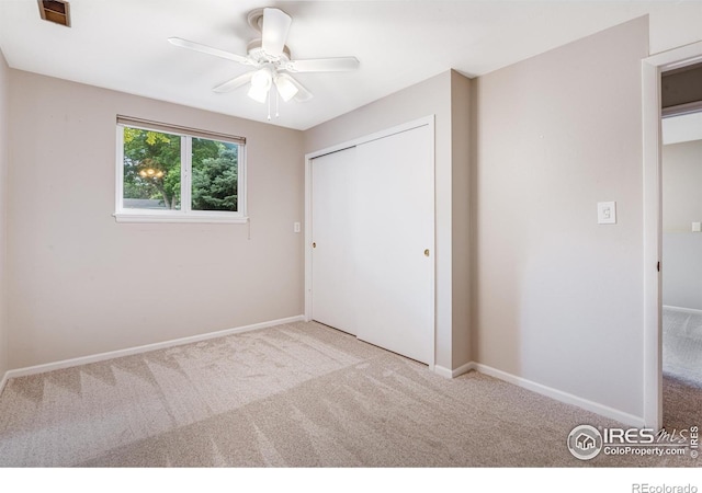2213 Hiawatha Ct, Fort Collins, CO 80525 - unfurnished bedroom featuring carpet, a closet, and ceiling fan