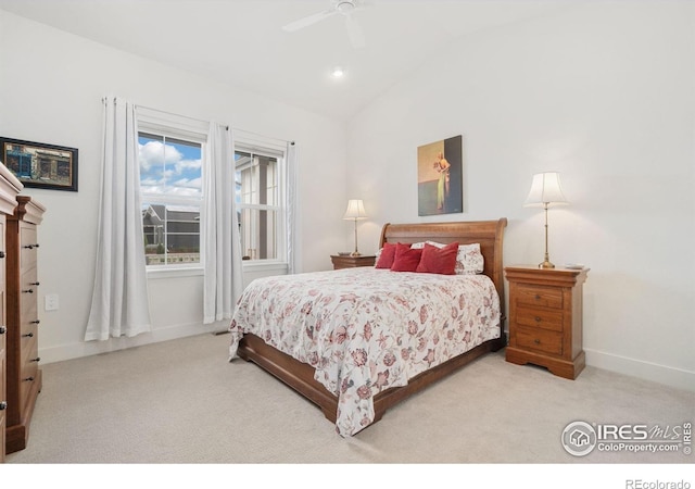1911 Morningstar Way Unit 2, Fort Collins, CO 80524 - carpeted bedroom with lofted ceiling and a ceiling fan