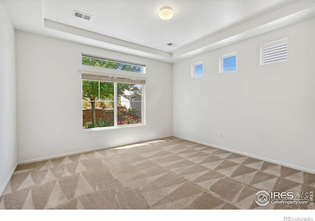 5104 Silverwood Dr, Johnstown, CO 80534 - carpeted spare room featuring a tray ceiling and baseboards