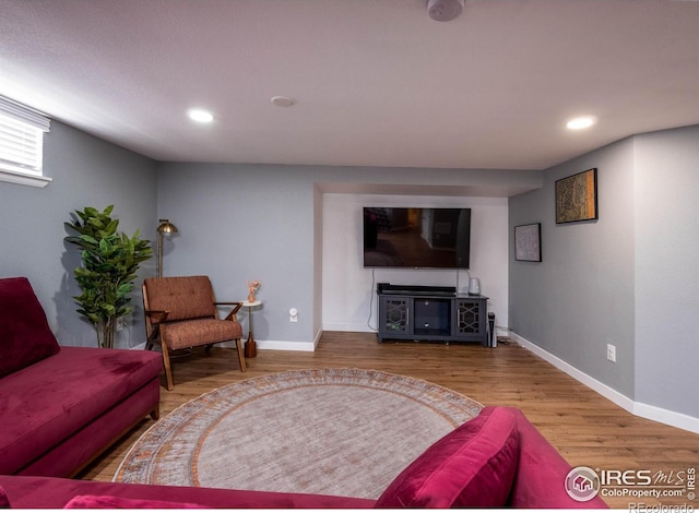 1750 Trenton St, Denver, CO 80220 - living room featuring wood finished floors and recessed lighting
