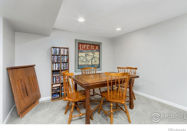 408 Riddle Dr, Fort Collins, CO 80521 - dining space featuring light carpet and recessed lighting