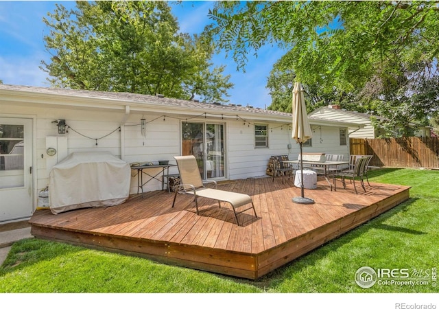 408 Riddle Dr, Fort Collins, CO 80521 - deck featuring a grill and outdoor dining area