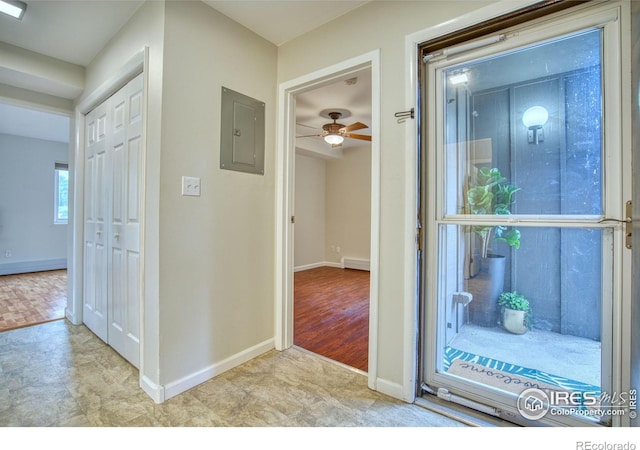 801 E Drake Rd Unit G77, Fort Collins, CO 80525 - hall with electric panel and baseboards