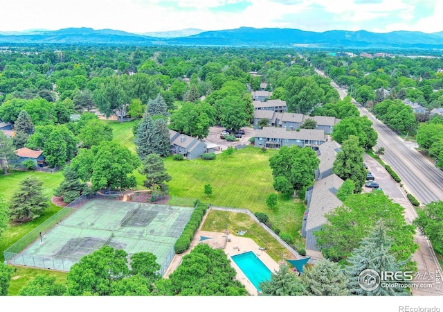801 E Drake Rd Unit G77, Fort Collins, CO 80525 - bird's eye view of a mountainous background and a pool area