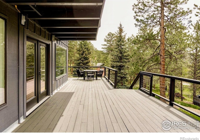 781 Cold Springs Rd, Nederland, CO 80466 - wooden deck featuring outdoor dining area