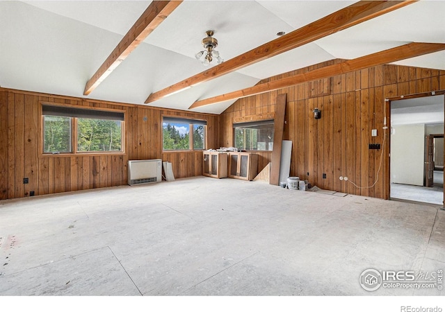 8451 Peak To Peak Hwy, Allenspark, CO 80510 - unfurnished living room featuring wooden walls