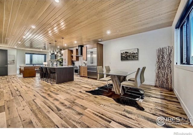 1109 Neon Forest Cir # 2, Longmont, CO 80504 - interior space featuring light wood-style floors, wooden ceiling, and recessed lighting