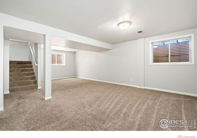 3012 Anchor Way Unit 3, Fort Collins, CO 80525 - basement with carpet floors and stairway