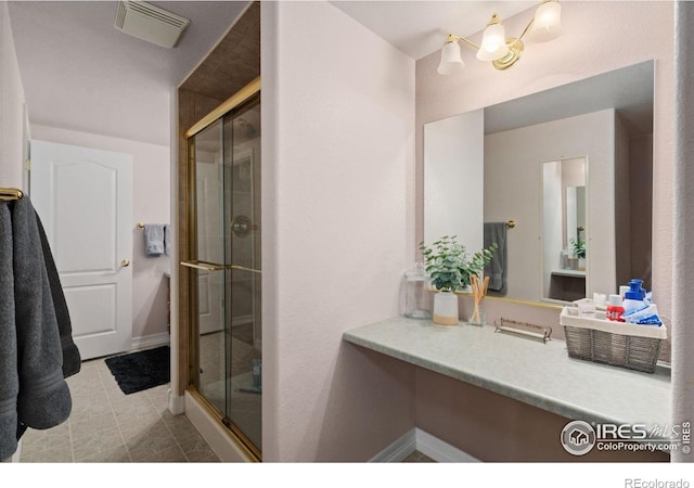 8356 Louden Circle Ft, Collins, CO 80528 - bathroom with a shower stall and tile patterned floors