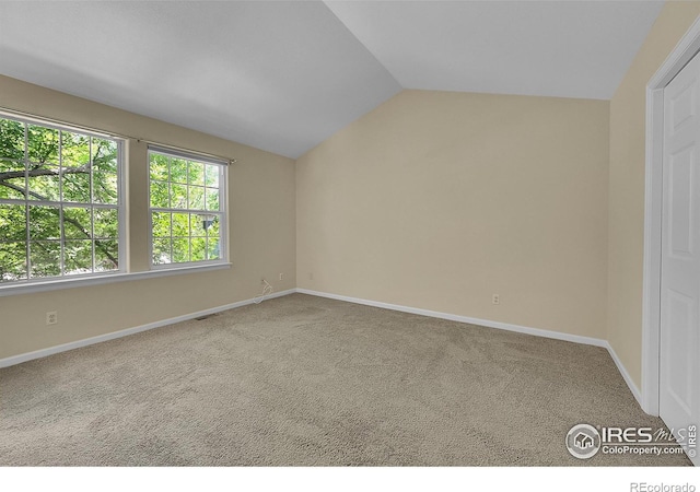 3132 Concord Way, Longmont, CO 80503 - additional living space featuring vaulted ceiling and carpet flooring