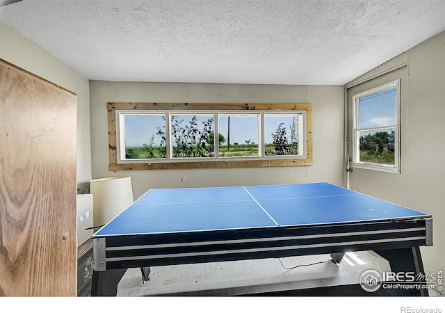 18247 County Road 22, Fort Lupton, CO 80621 - rec room featuring a textured ceiling