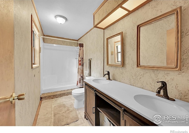 56 Bounty Hunter Ln, Bailey, CO 80421 - bathroom featuring double vanity and curtained shower