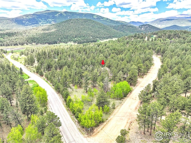 56 Bounty Hunter Ln, Bailey, CO 80421 - bird's eye view of a mountain backdrop and a forest