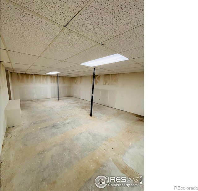 151 W 1st St N, Cheyenne Wells, CO 80810 - unfinished basement featuring a paneled ceiling