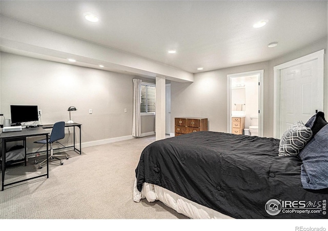 4615 Kitchell Way, Fort Collins, CO 80524 - carpeted bedroom with recessed lighting, an office area, and connected bathroom