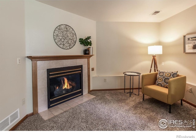 425 Walden Way, Fort Collins, CO 80526 - living area with carpet and a fireplace