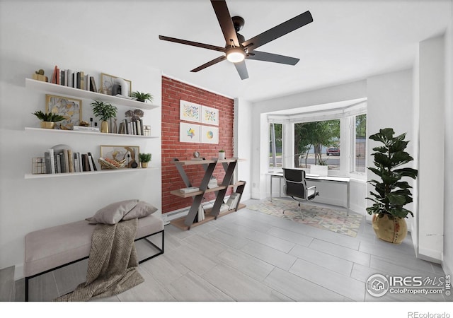 6755 W 33rd Ave, Wheat Ridge, CO 80033 - office space with a ceiling fan and built in study area
