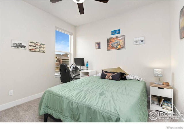 2156 Setting Sun Dr, Windsor, CO 80550 - bedroom featuring carpet floors, an office area, and ceiling fan