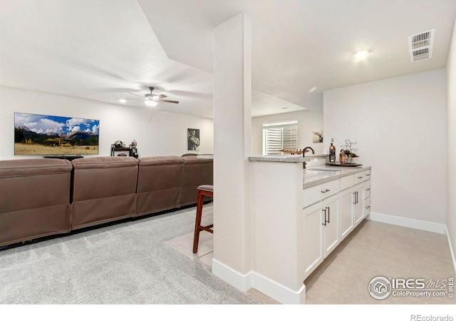2156 Setting Sun Dr, Windsor, CO 80550 - living area featuring a ceiling fan and baseboards