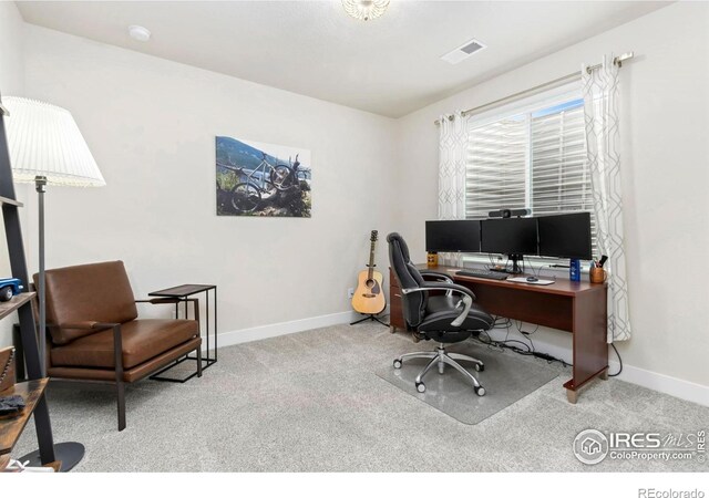 2156 Setting Sun Dr, Windsor, CO 80550 - office featuring carpet flooring and baseboards