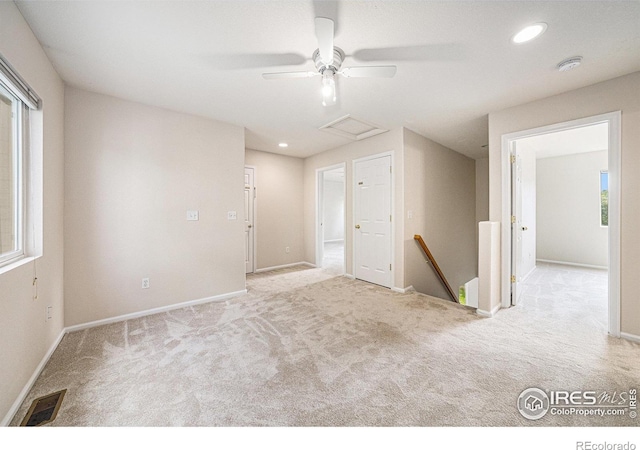 3314 Planter Way, Fort Collins, CO 80526 - carpeted empty room with a smoke detector, recessed lighting, and ceiling fan