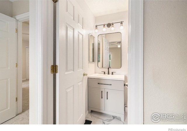 3314 Planter Way, Fort Collins, CO 80526 - bathroom featuring vanity and marble look tile flooring