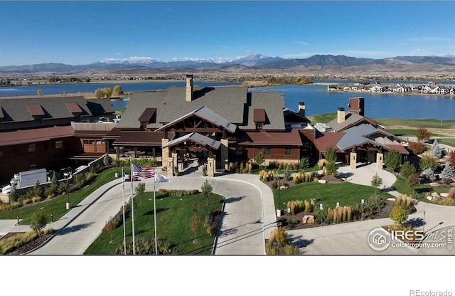 1842 Chaffee Crest Dr, Berthoud, CO 80513 - drone / aerial view of a water and mountain view
