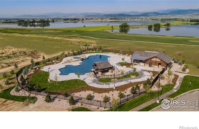 1842 Chaffee Crest Dr, Berthoud, CO 80513 - view from above of property with a large body of water