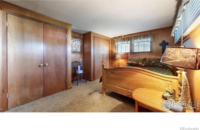 30 Falls Creek Dr, Bellvue, CO 80512 - carpeted bedroom with wood walls