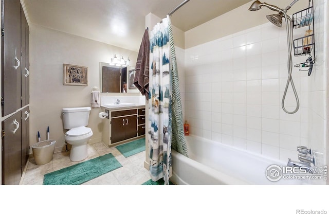 30 Falls Creek Dr, Bellvue, CO 80512 - full bath featuring shower / bathtub combination with curtain, vanity, and tile patterned floors