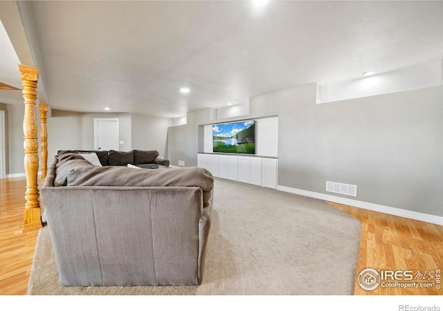 34427 County Rd W, Hillrose, CO 80733 - living area with wood finished floors and recessed lighting
