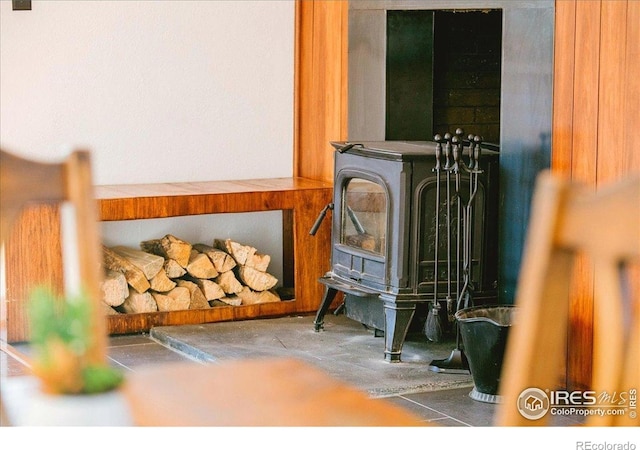 3421 Surrey Ln, Fort Collins, CO 80524 - detailed view of a wood stove and concrete floors