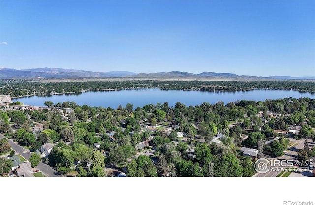 143 W 10th St, Loveland, CO 80537 - drone / aerial view of a water and mountain view