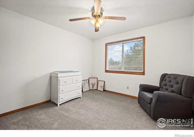 4324 W 22nd St, Greeley, CO 80634 - sitting room featuring carpet floors and a ceiling fan