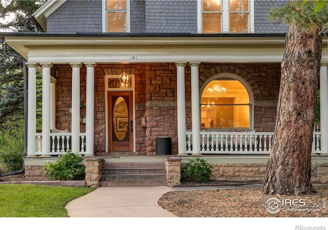 505 Pine St, Boulder, CO 80302 - entrance to property with stone siding and a porch