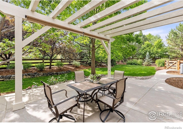 1231 Hawk Ridge Rd, Lafayette, CO 80026 - view of patio / terrace with outdoor dining area and a pergola