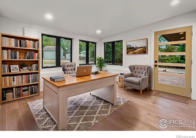 2009 18th Ave, Greeley, CO 80631 - office space with healthy amount of natural light, light wood-style flooring, recessed lighting, and vaulted ceiling