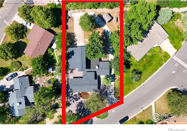 2009 18th Ave, Greeley, CO 80631 - aerial view of residential area featuring property boundaries highlighted