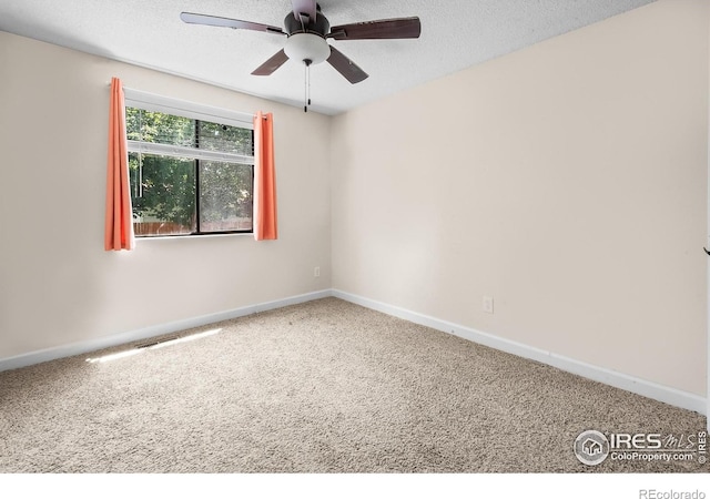 7414 Benton St, Arvada, CO 80003 - carpeted empty room featuring ceiling fan and a textured ceiling