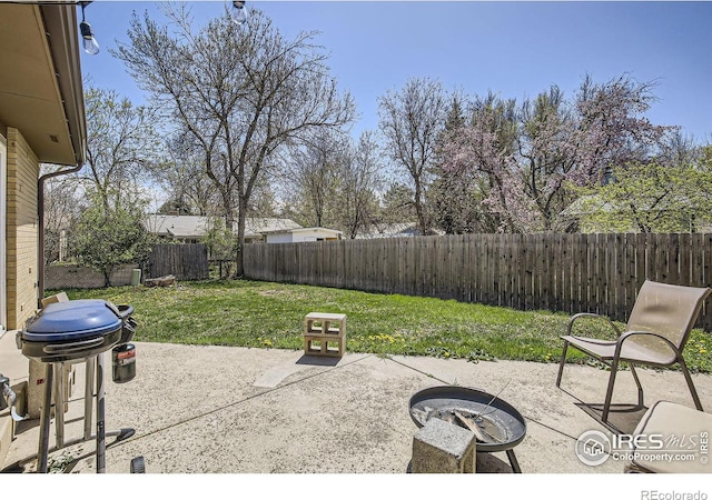 1036 Meadowbrook Dr, Fort Collins, CO 80521 - fenced backyard with a patio and area for grilling