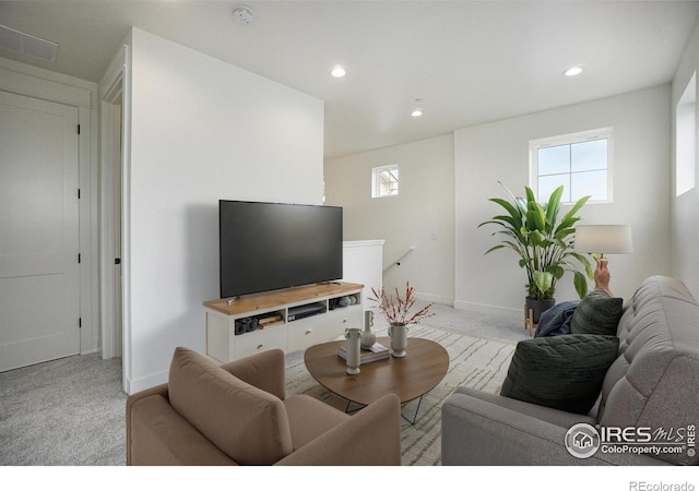 3045 E Trilby Rd Unit B-10, Fort Collins, CO 80528 - living area featuring light carpet and recessed lighting