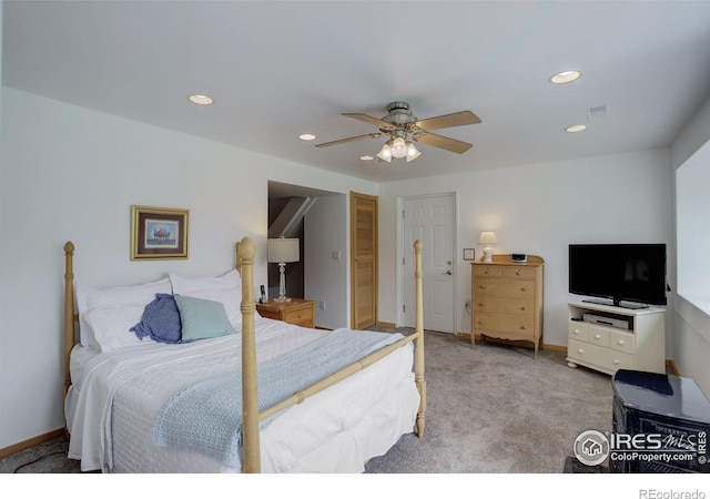 849 Mountain Meadows Rd, Boulder, CO 80302 - carpeted bedroom with recessed lighting and a ceiling fan