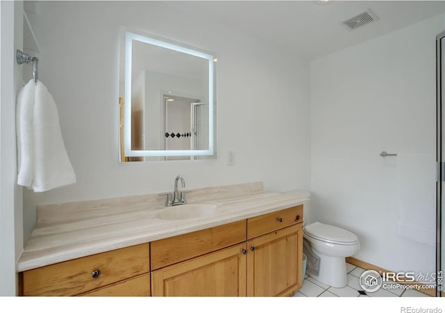 849 Mountain Meadows Rd, Boulder, CO 80302 - bathroom with vanity, tile patterned floors, and a shower with shower door