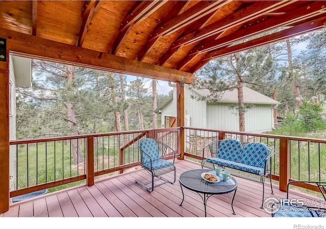 849 Mountain Meadows Rd, Boulder, CO 80302 - view of wooden deck